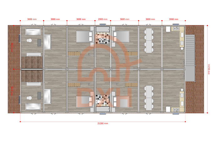 Two-story-Modular-Dormitory-Floor-Plan-Design